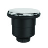 Bonde receveur Ø90, capot serti inox Ø117mm, sortie verticale Ø40,corps 70% PCR