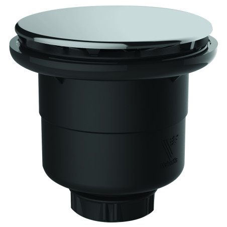 Bonde receveur 90, NF, capot d. 117, sortie verticale d. 40, inox et P recyclé
