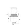 Bonde receveur extra-plat Ø90, sans capot, sortie verticale, corps 70% PCR