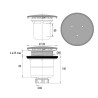 Bonde receveur Ø90,capot métal chromé Ø120mm,sortie verticale Ø40,corps 70% PCR