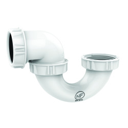 Siphon baignoire tube, sortie orientable Ø40mm H. 111mm, corps 100% PCR