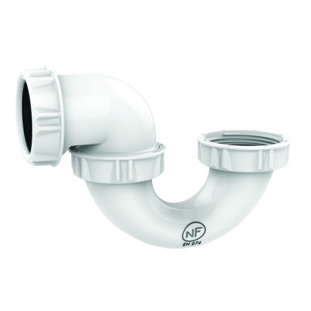 Siphon baignoire tube, sortie orientable Ø40mm H. 111mm, corps 100% PCR