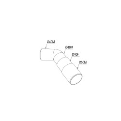 Coude multidirectionnel pour siphon baignoire, pour Ø40 et 50mm, joint conique
