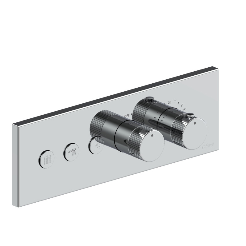 Mitigeur thermostatique lineabox 3 voies chromé horizontal