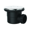 Bonde douche Ø90,capot métal chroméØ120,sortie horizontal Ø40,corps 70% PCR