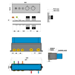 Mitigeur thermostatique lineabox 3 voies chromé horizontal