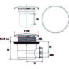 Bonde douche Ø90,capot ABS blanc Ø116 mm, sortie horizontale Ø40, corps 70% PCR