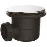 Bonde receveur 90 mm, P. recyclé, capot ABS serti inox, sortie horizontale d.40