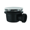 Bonde douche extra-plate NF Ø90, MINIME,capot ABS blanc mat,H. 60,corps 70% PCR