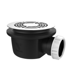 Bonde douche extra-plate Ø90, MINIME,grille inox, H. 60, corps 70% PCR