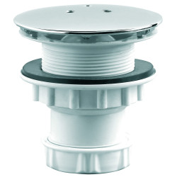 Bonde de douche Ø60mm,capot métal Ø90mm,sortie vert. à visser et/ou coller Ø40mm
