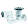 Bonde douche Ø50, grille Ø70, sortie horizontale orientable Ø40, corps 70% PCR