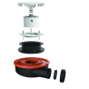 Bonde douche extra-plate NF Ø90, FLUSH 44, capot serti inox, H.60mm, corps PCR