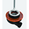 Bonde douche extra-plate NF Ø90, FLUSH 44, capot serti inox, H.60mm, corps PCR