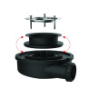 Bonde douche extra-plate NF, FLUSH 44, P. recyclé capot ABS serti inox, H.60mm