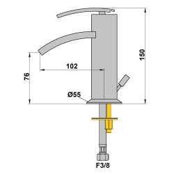Mitigeur lavabo ioquadro, réf. OIO00088A10