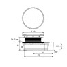 Bonde douche ultra-plate NF Ø90, SMART, capot ABS blanc, H.48 mm,corps 70% PCR