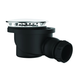 Bonde receveur Ø90,capot métal Ø120,sortie orientable à visser et/ou coller Ø40