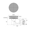 Bonde receveur Ø90,capot métal Ø120,sortie orientable à visser et/ou coller Ø40
