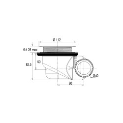 Bonde douche Ø90 GOULUE,sans capot ,sortie orientable Ø40