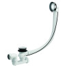 Vidage bain câble 1m,volant ABS chromé,clapet inox,cuvette inox, corps 100% PCR