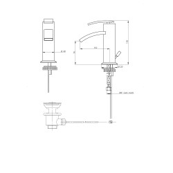Mitigeur lavabo IOQUADRO, réf. OIQ00088A10