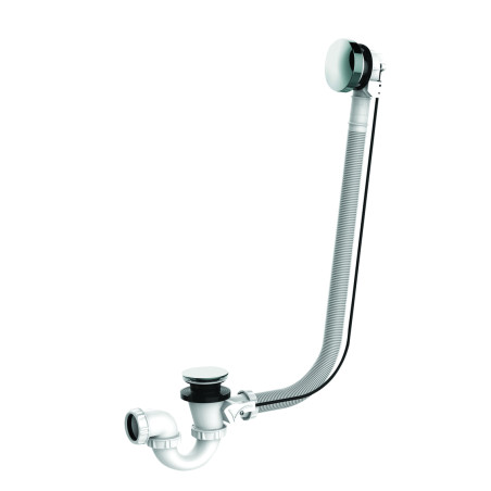 Vidage bain NF câble 650mm, volant/clapet inox,cuvette et corps 100% PCR