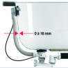 Vidage bain NF câble 650mm, volant/clapet inox,cuvette et corps 100% PCR