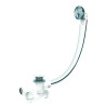 Vidage bain NF câble 650mm, volant chromé, clapet inox,cuvette et corps 100% PCR