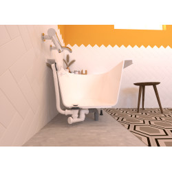 Vidage bain NF câble 650mm, volant /clapet ABS blanc,cuvette et corps 100% PCR