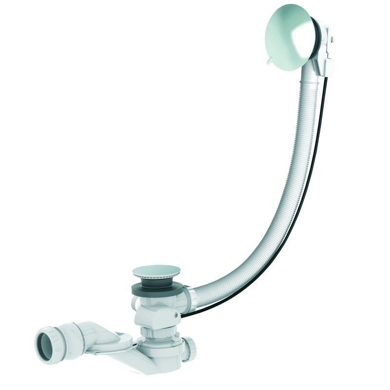 Vidage bain remplissage par le fond,câble 650,volant/clapet métal,corps 100% PCR