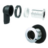 Trop-plein universel chromé avec enjoliveur pour orifice diam 25 et 30 mm