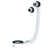 Trop-plein universel blanc avec enjoliveur chromé pour orifice diam 25 et 30 mm