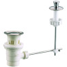 Bonde lavabo automatique,tirette verticale,clapet inox Ø40mm,serrage 33 à 48mm