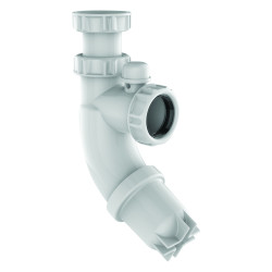 Siphon lavabo plastique blanc SIFOBLIC, réglable 49/77mm, sortie Ø32mm