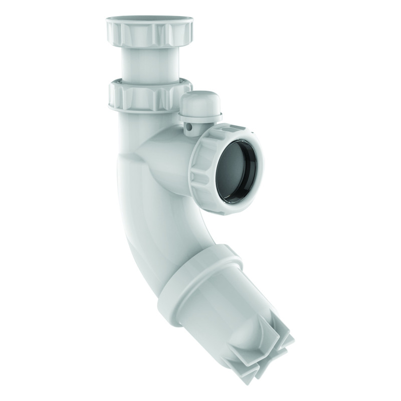Siphon lavabo plastique blanc SIFOBLIC, réglable 49/77mm, sortie Ø32mm