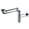 Tubulure gain d'espace lavabo métallisée, siphon design ABS chromé,sortie murale