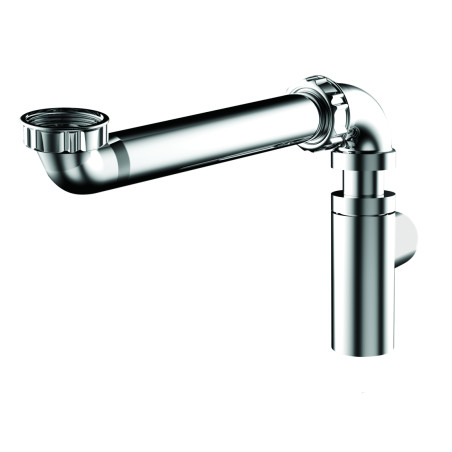 Tubulure gain d'espace lavabo métallisée et siphon design ABS chromé,sortieØ32mm