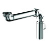 Tubulure gain d'espace lavabo métallisée et siphon design ABS chromé,sortieØ32mm