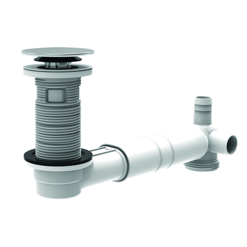 TBXP lavabo extra-plate NF bonde H100 recoupable,clapet inox, tubulure 100% PCR