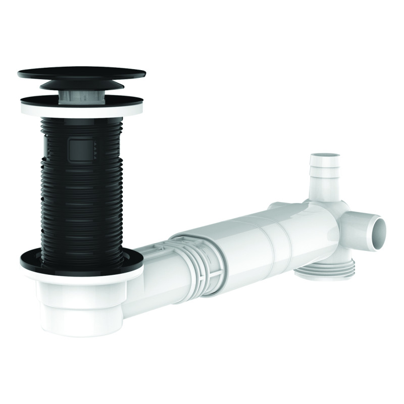 TBXP lavabo extra-plate NF bonde H100 recoupable,clapet noir, tubulure 100% PCR