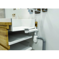 TBXP lavabo extra-plate NF bonde H40,clapet inox, tubulure 100% PCR