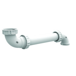 Tubulure gain espace lavabo,entraxe 125-290mm,entrée/sortie 1"1/4,corps 100% PCR