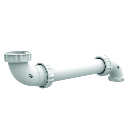 Tubulure gain espace lavabo,entraxe 125-290mm,entrée/sortie 1"1/4,corps 100% PCR