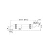 Tubulure gain espace lavabo,entraxe 125-290mm,entrée/sortie 1"1/4,corps 100% PCR