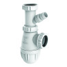 Siphon lavabo,prises MàL/trop-plein, réglable 92/136mm,sortie Ø32,corps 100% PCR