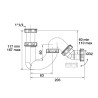 Siphon lavabo réglable 118/165mm, sortie multi-directionnelle,corps 100% PCR