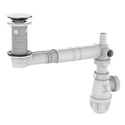 Équipement complet NF TBXP lavabo, extra-plat,clapet serti inox, corps 100% PCR