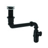 Bonde universelle lavabo digiclic,tubulure gain d'espace, siphon ABS noir