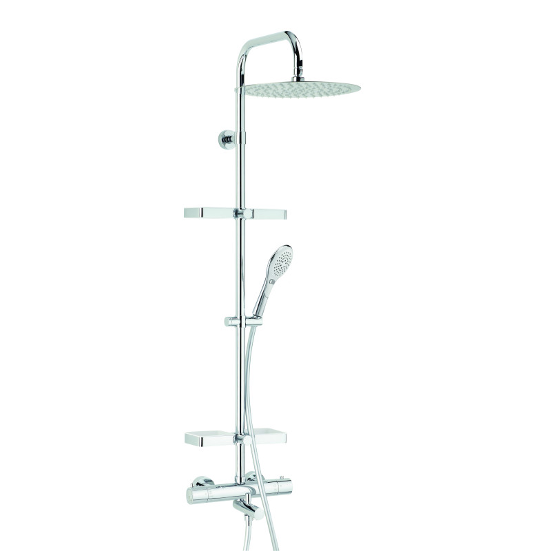 Combiné bain-douche OPIUM 300, robinetterie thermostatique, tablettes